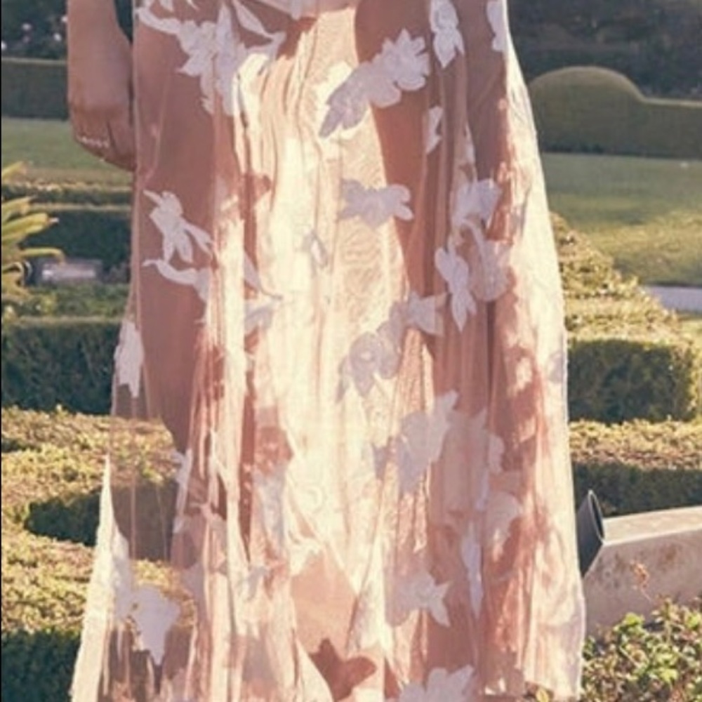 Floral mesh lace festival dress or swim coverup - Picture 4 of 5